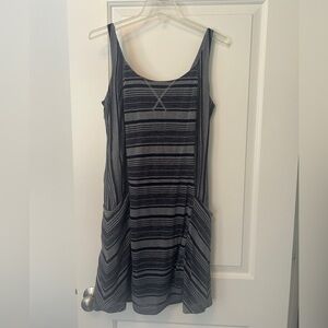 Athleta Gray and Black Striped Minidress